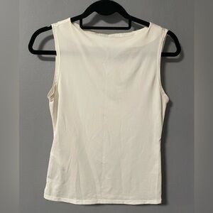Mango basic sleeveles semi sheer white/cream tank top. Size Small